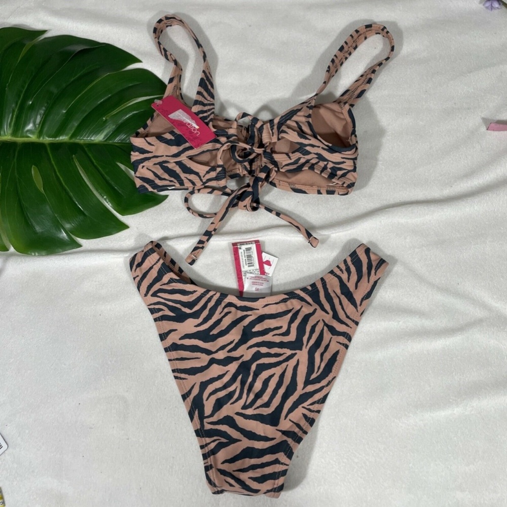 NWT Xhilaration Lace-Up Bralette Top ( Small ) Cheeky Bikini Bottom ( XS ) - Picture 6 of 12